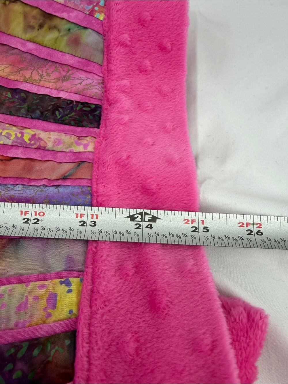 One-of-a-Kind Womens Vibrant Pink Patchwork Quilted Open Front Jacket, est sz XL - Picture 14 of 15